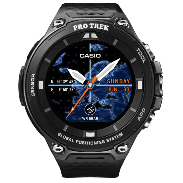 ĐỒNG HỒ CASIO PRO TREK WSD-F20-BK Dây nhựa Thiết kế Màu Đen Truyền